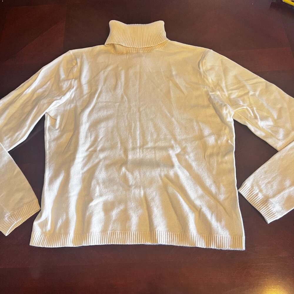 L.L. Bean Womens XS White Turtleneck Sweater‎ long sleeve top winter wear
